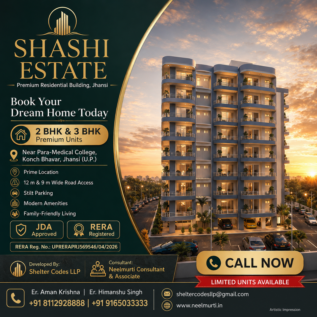 SHASHI ESTATE JHANSI Luxury 2 BHK & 3 BHK Residences